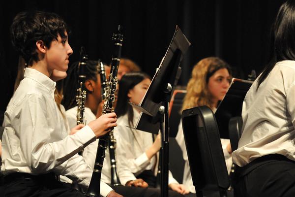 Students performing at the 2023-2024 All County Band Concert